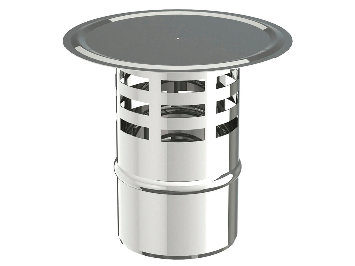 Saninstal Eindkap met kap voor pelletkachel inox 316 80mm