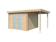 Gardenas Ervik II abri de jardin en bois 295x295x219 cm chalet + extension 150cm