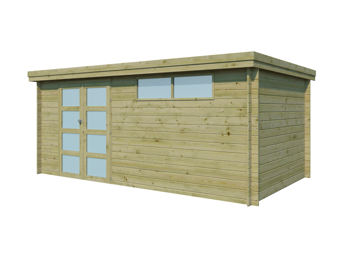 Gardenas Ervik IV houten tuinhuis 505x295x219 cm blokhut geïmpregneerd anticondensbescherming