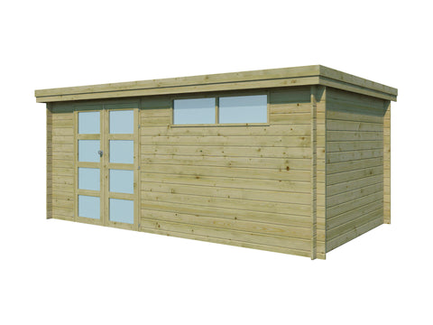 Gardenas Ervik IV houten tuinhuis 505x295x219 cm blokhut geïmpregneerd anticondensbescherming
