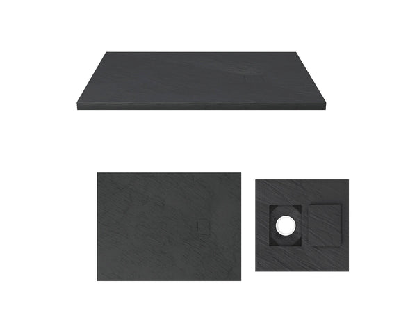 Aurlane Essent Stone 2 douchebak lineaire 90x120 cm zwart