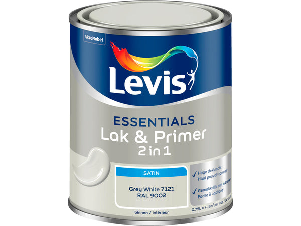 Levis Essentials 2-in-1 lak & primer zijdeglans 0,75l grey white