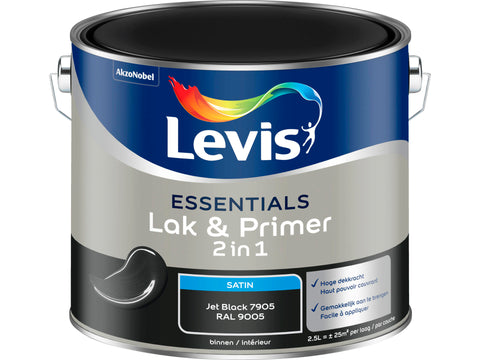 Levis Essentials 2-in-1 lak & primer zijdeglans 2,5l jet black