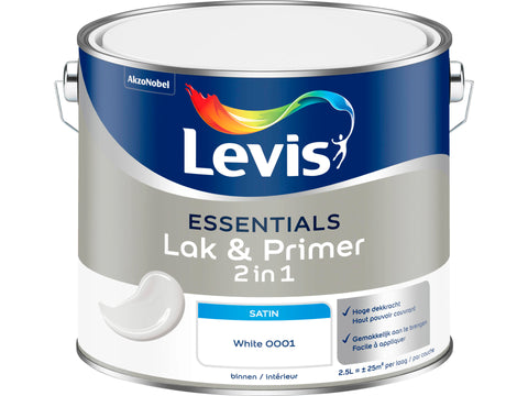 Levis Essentials 2-in-1 lak & primer zijdeglans 2,5l white