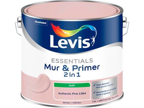 Levis Essentials 2-in-1 muurverf & primer 2,5l authentic pink