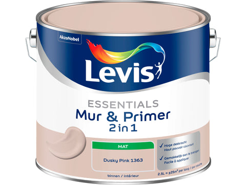 Levis Essentials 2-in-1 muurverf & primer 2,5l dusky pink