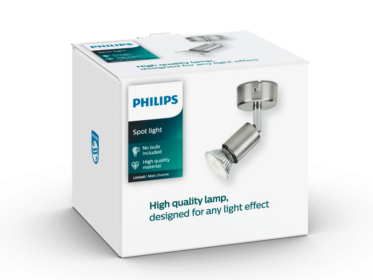 Philips Essentials Limbali wandspot GU10 max. 50W mat chroom