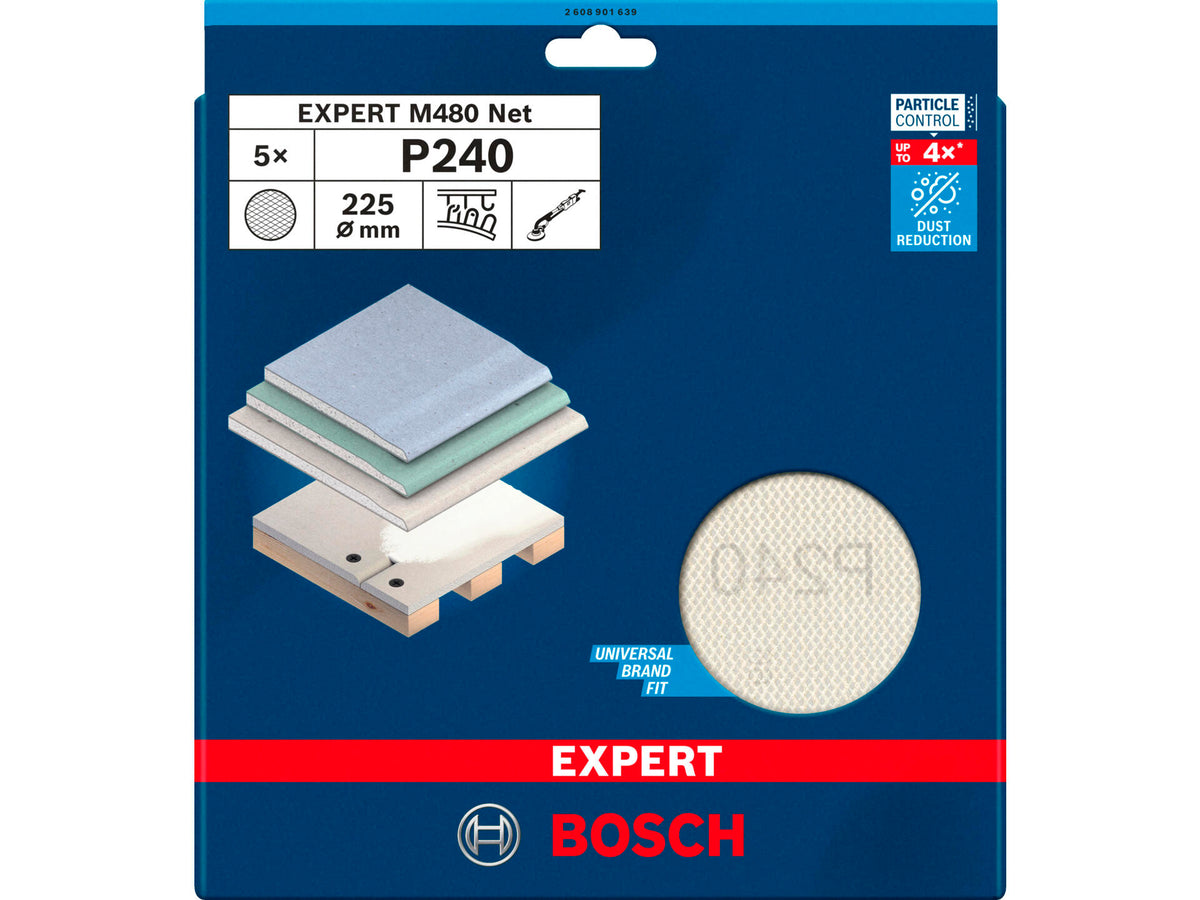 Bosch Professional Expert M480 schuurvel 225mm K240 5 stuks