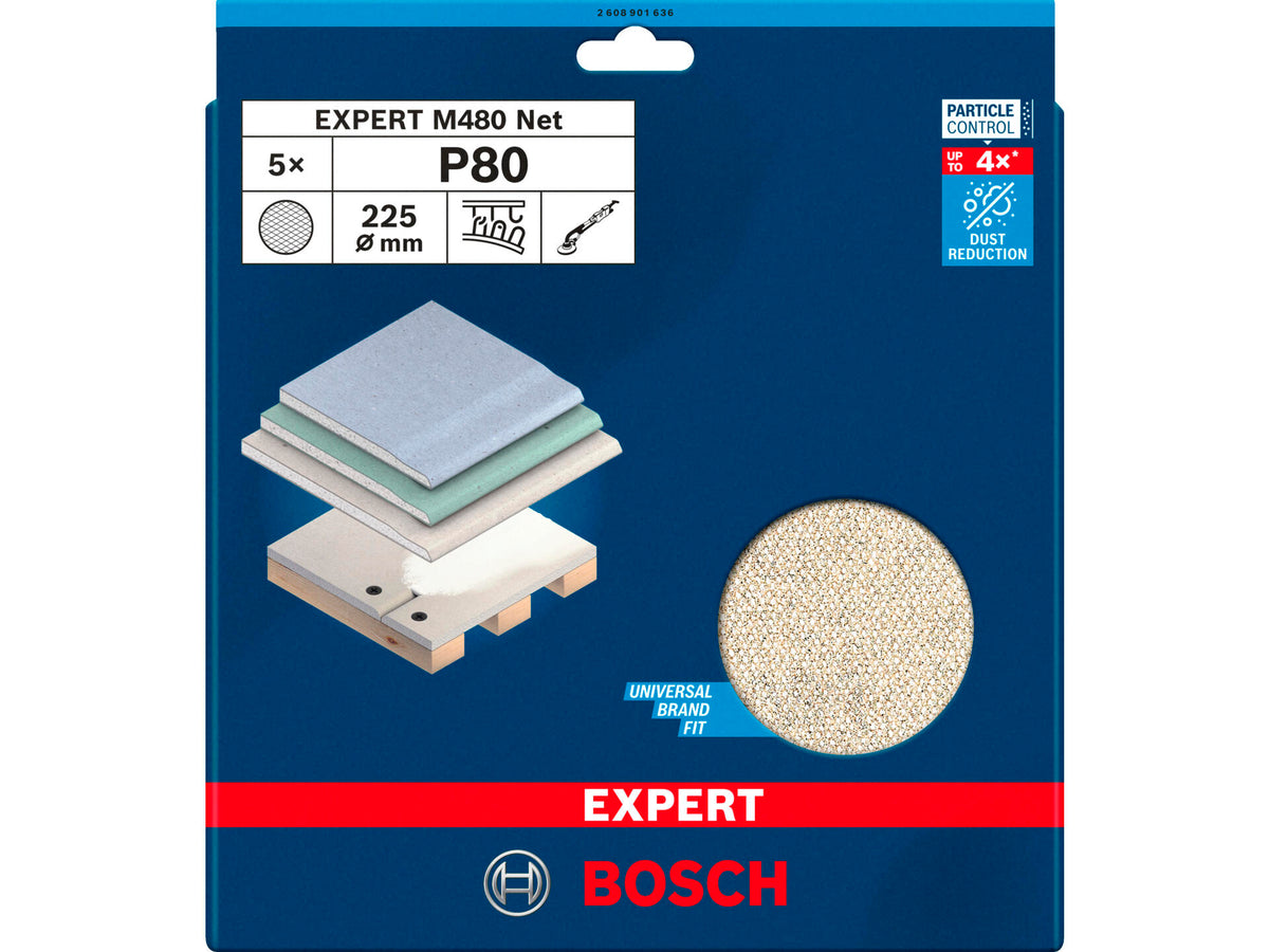 Bosch Professional Expert M480 schuurvel 225mm K80 5 stuks