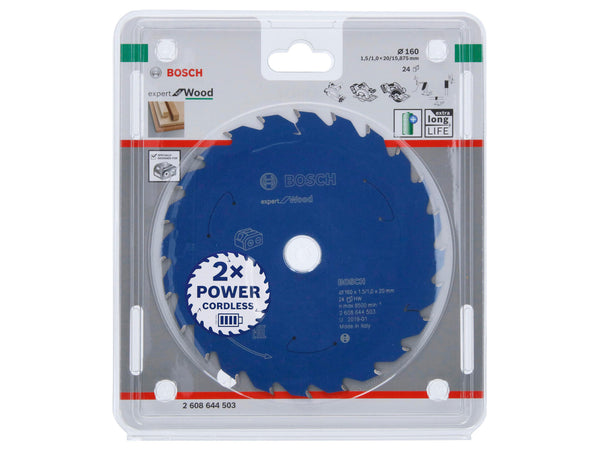Bosch Professional Expert for Wood cirkelzaagblad 160mm 24T hout