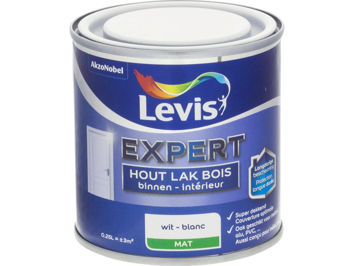 Levis Expert houtlak binnen mat 0,25l wit