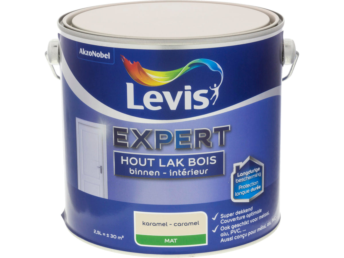 Levis Expert houtlak binnen mat 2,5l karamel