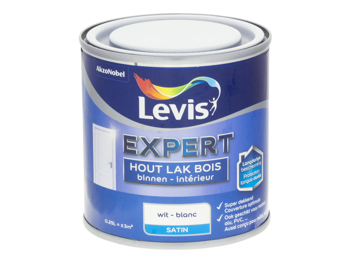 Levis Expert houtlak binnen zijdeglans 0,25l wit
