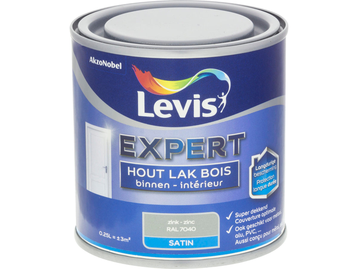 Levis Expert houtlak binnen zijdeglans 0,25l zink