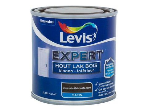 Levis Expert houtlak binnen zijdeglans 0,25l zwarte truffel