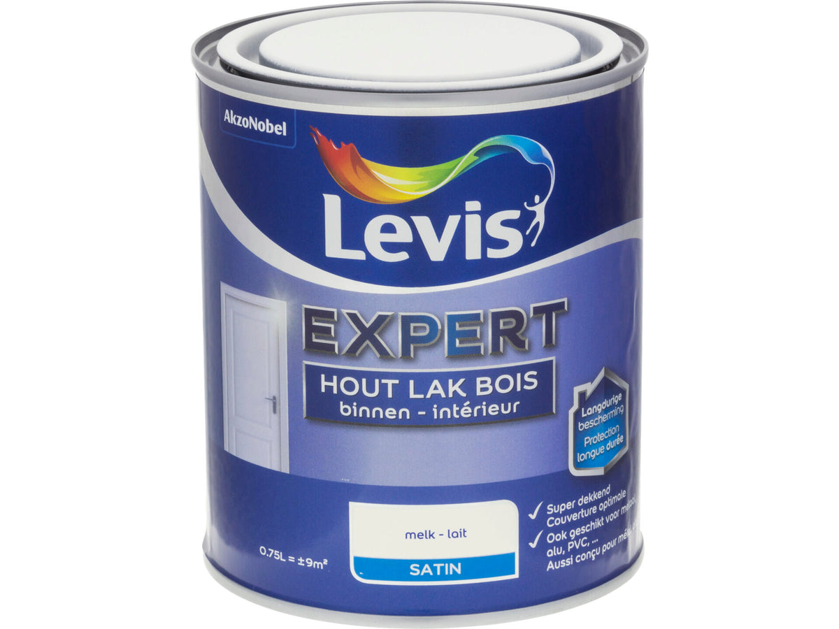 Levis Expert houtlak binnen zijdeglans 0,75l melk