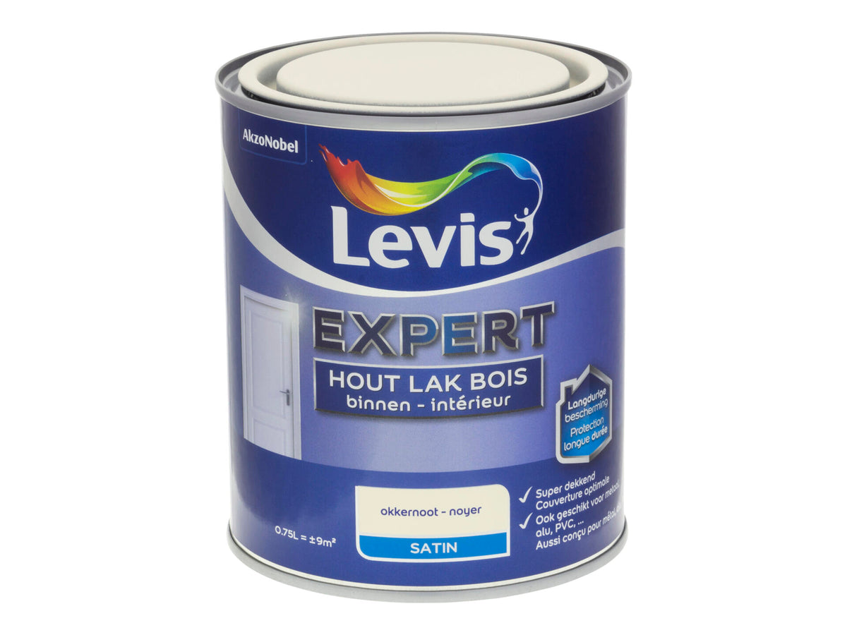 Levis Expert houtlak binnen zijdeglans 0,75l okkernoot