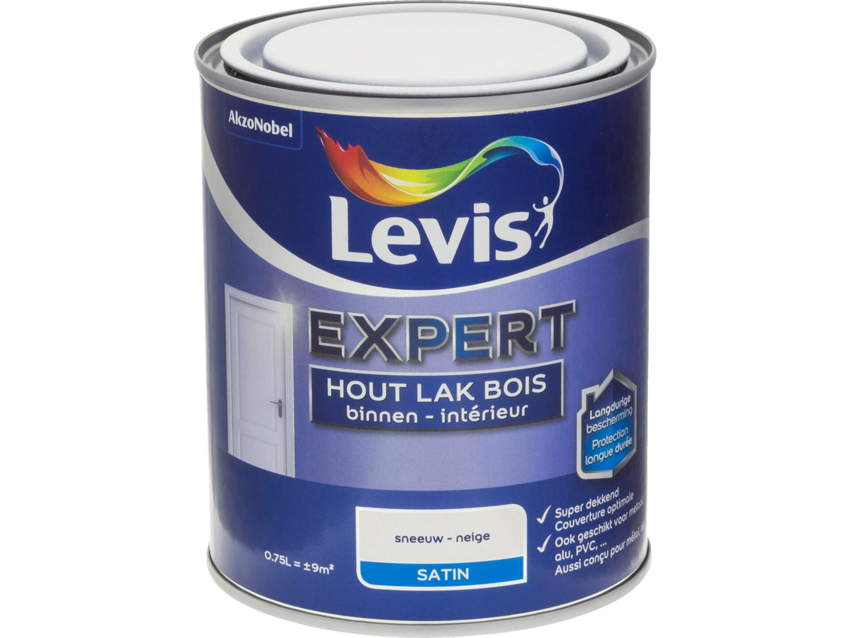 Levis Expert houtlak binnen zijdeglans 0,75l sneeuw