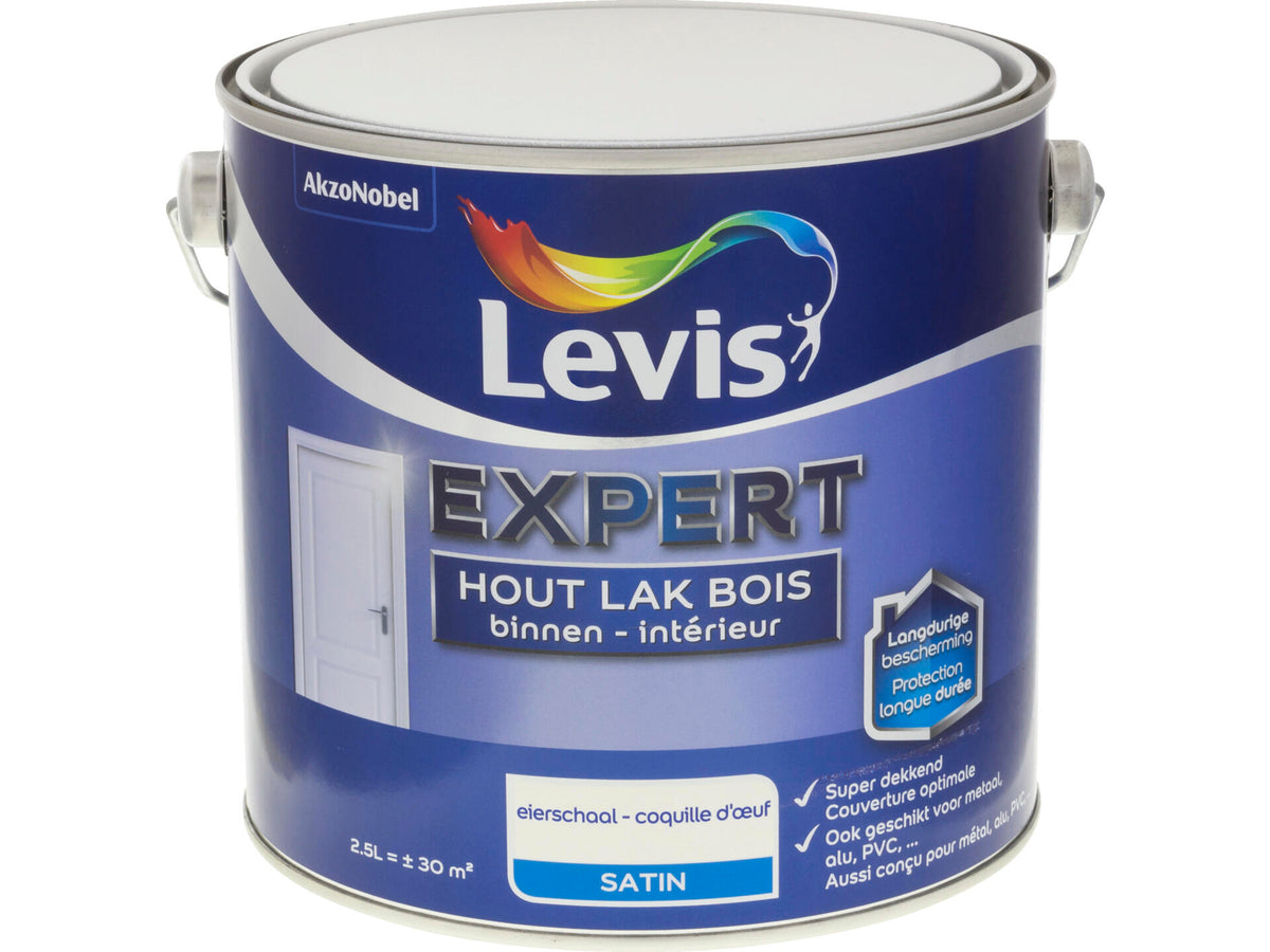 Levis Expert houtlak binnen zijdeglans 2,5l eierschaal