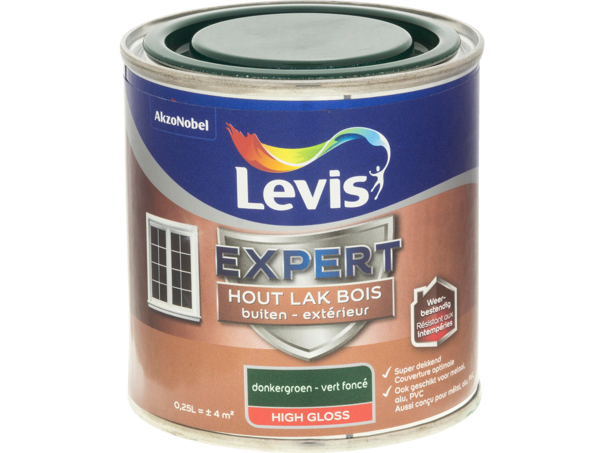 Levis Expert houtlak buiten hoogglans 0,25l donkergroen