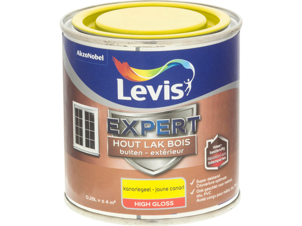 Levis Expert houtlak buiten hoogglans 0,25l kanariegeel