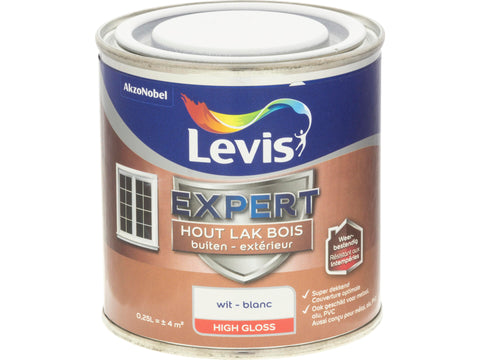 Levis Expert houtlak buiten hoogglans 0,25l wit