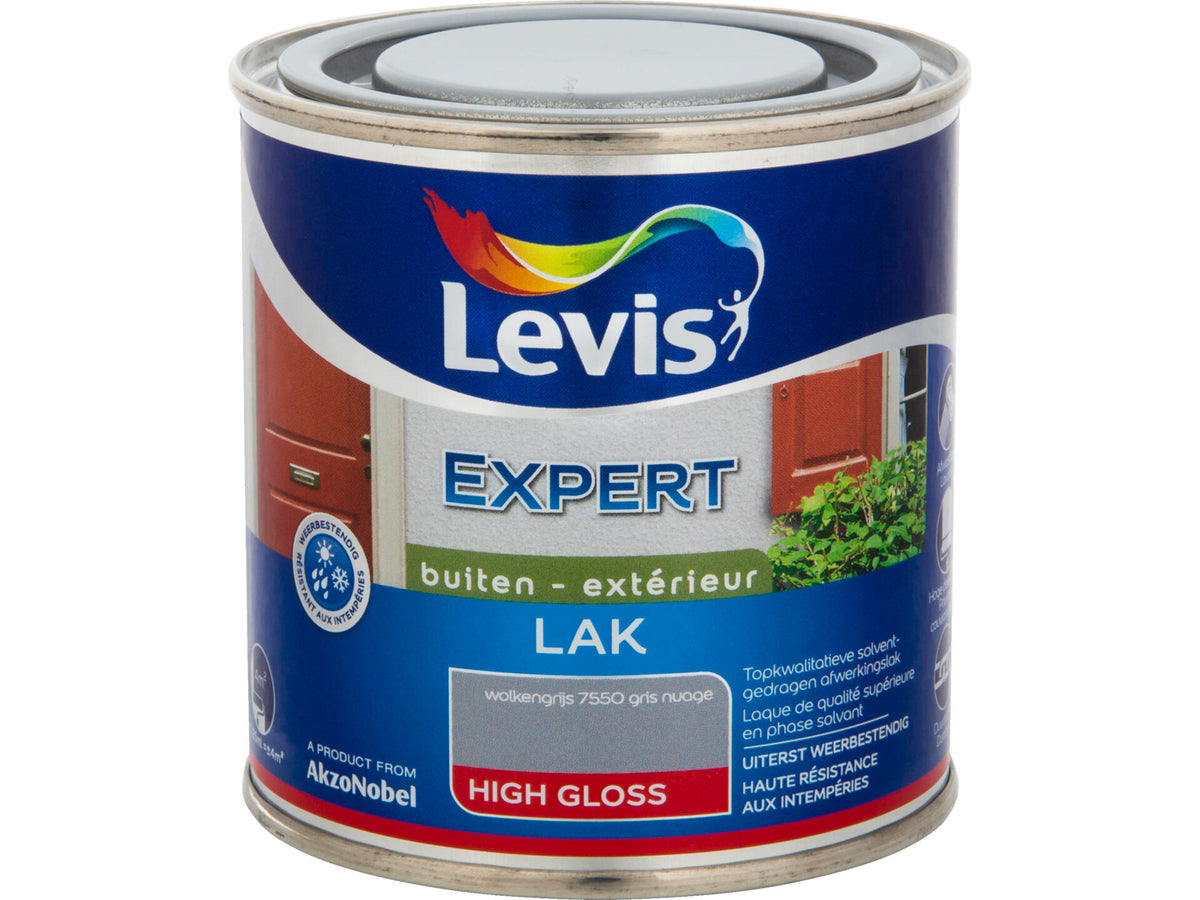 Levis Expert houtlak buiten hoogglans 0,25l wolkengrijs
