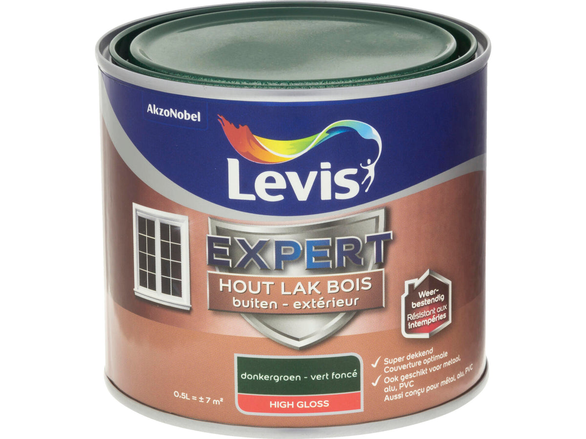 Levis Expert houtlak buiten hoogglans 0,5l donkergroen