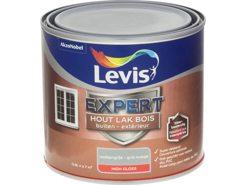Levis Expert houtlak buiten hoogglans 0,5l wolkengrijs