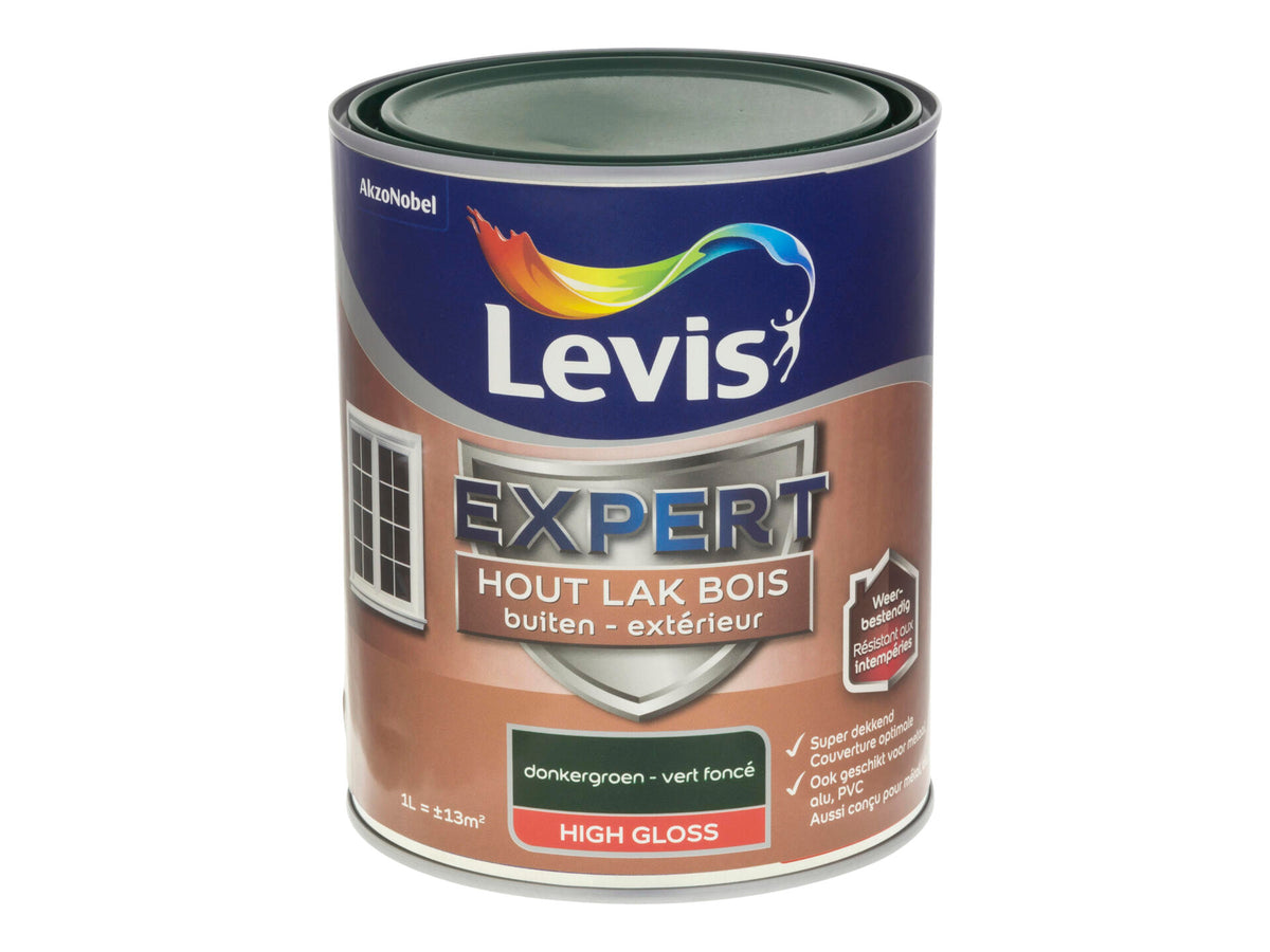 Levis Expert houtlak buiten hoogglans 1l donkergroen