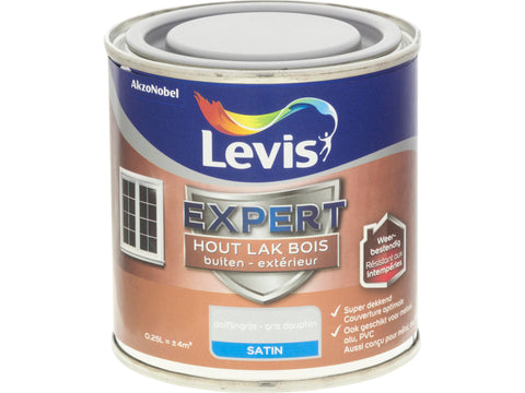 Levis Expert houtlak buiten zijdeglans 0,25l dolfijngrijs