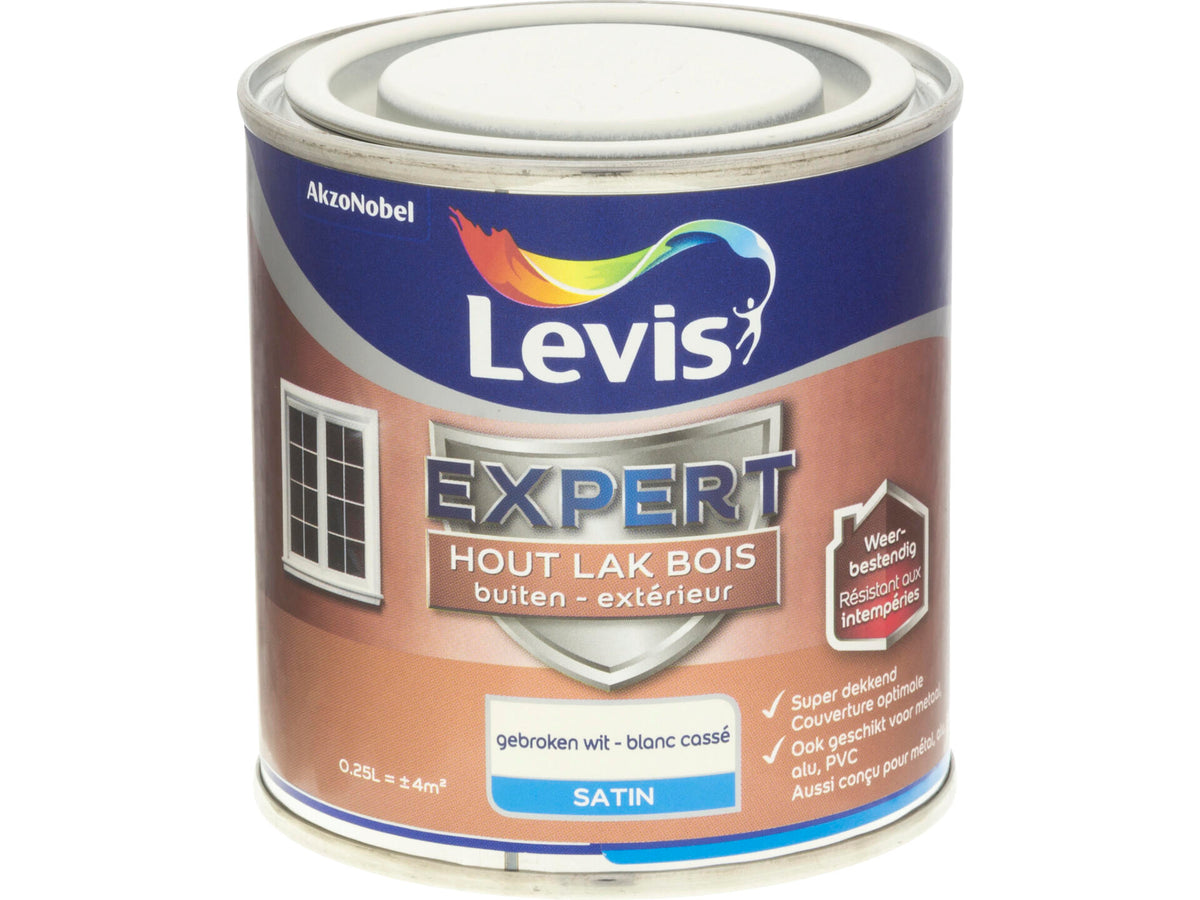 Levis Expert houtlak buiten zijdeglans 0,25l gebroken wit