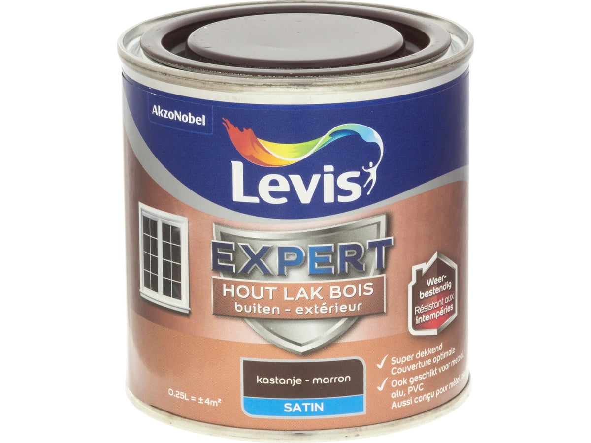 Levis Expert houtlak buiten zijdeglans 0,25l kastanje