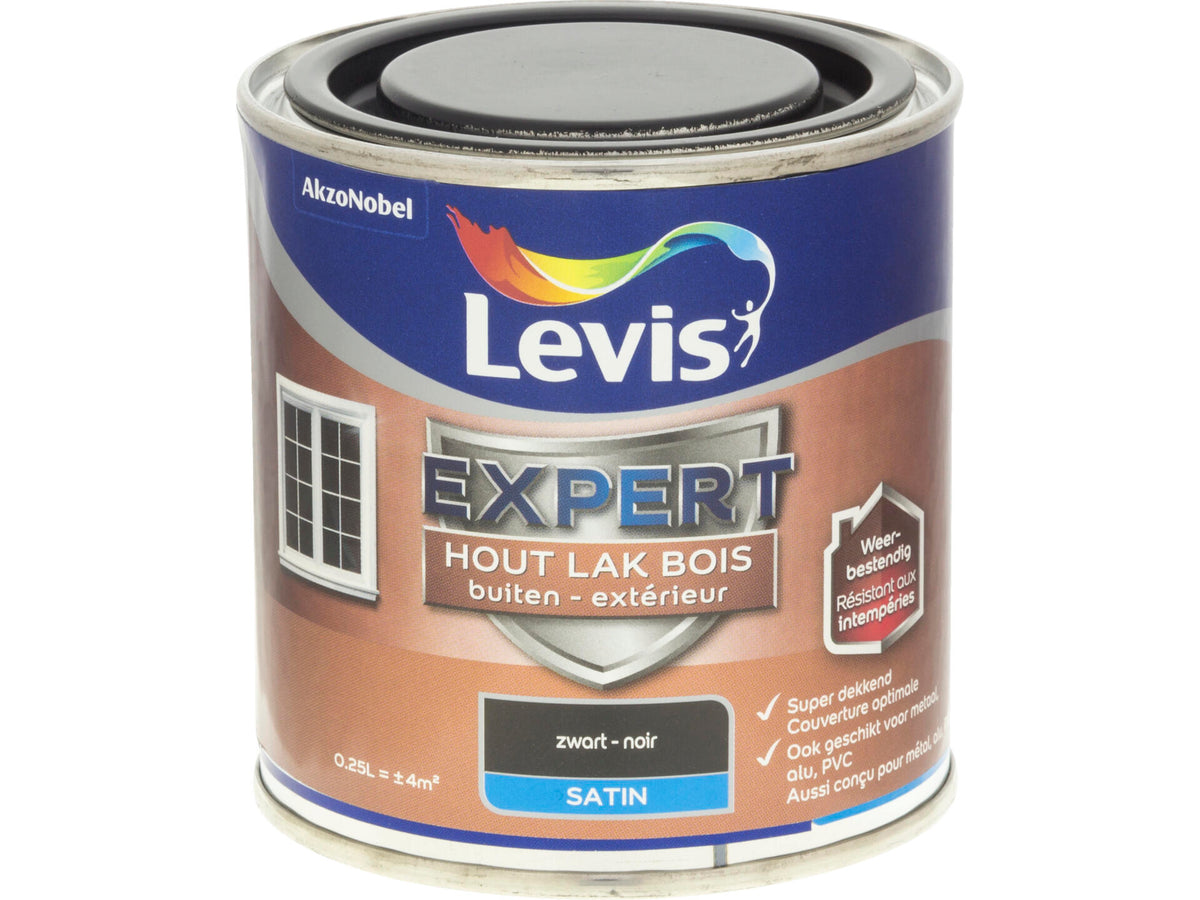 Levis Expert houtlak buiten zijdeglans 0,25l zwart