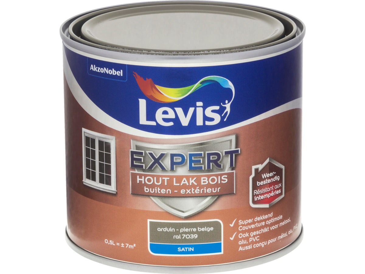 Levis Expert houtlak buiten zijdeglans 0,5l arduin