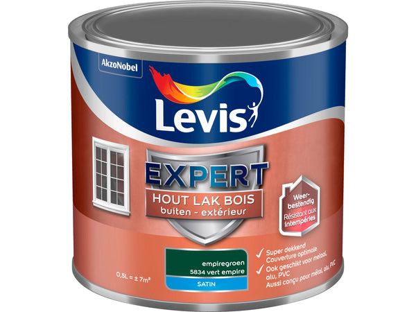 Levis Expert houtlak buiten zijdeglans 0,5l empiregroen