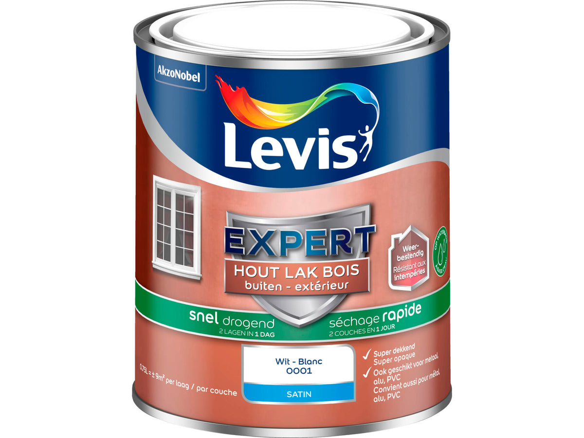Levis Expert houtlak buiten zijdeglans 0,75l wit