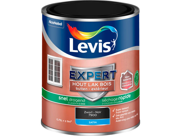 Levis Expert laque bois extérieur satin 0,75l noir
