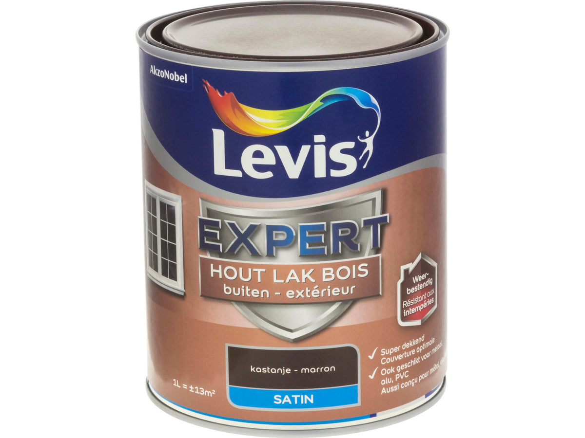 Levis Expert houtlak buiten zijdeglans 1l kastanje
