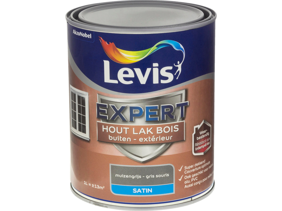 Levis Expert houtlak buiten zijdeglans 1l muizengrijs