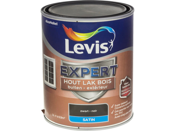 Levis Expert houtlak buiten zijdeglans 1l zwart