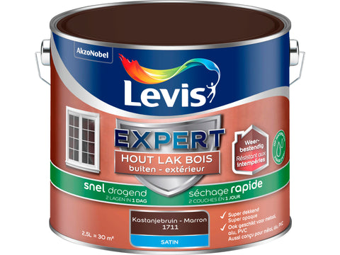 Levis Expert houtlak buiten zijdeglans 2,5l kastanjebruin