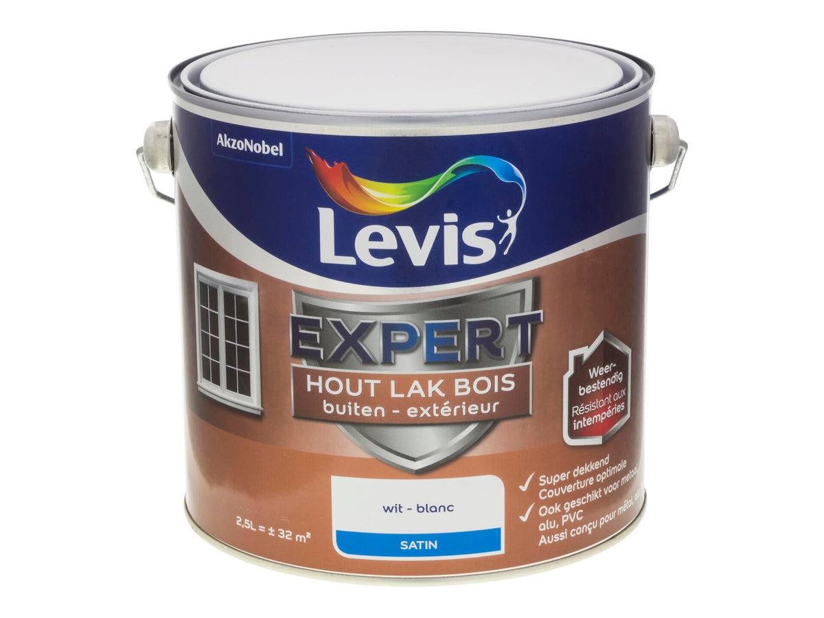 Levis Expert houtlak buiten zijdeglans 2,5l wit