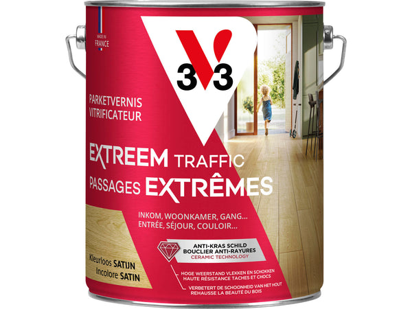 V33 Extreem Traffic parketvernis zijdeglans 5l kleurloos