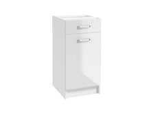 First meuble bas 40cm 1 porte 1 tiroir blanc