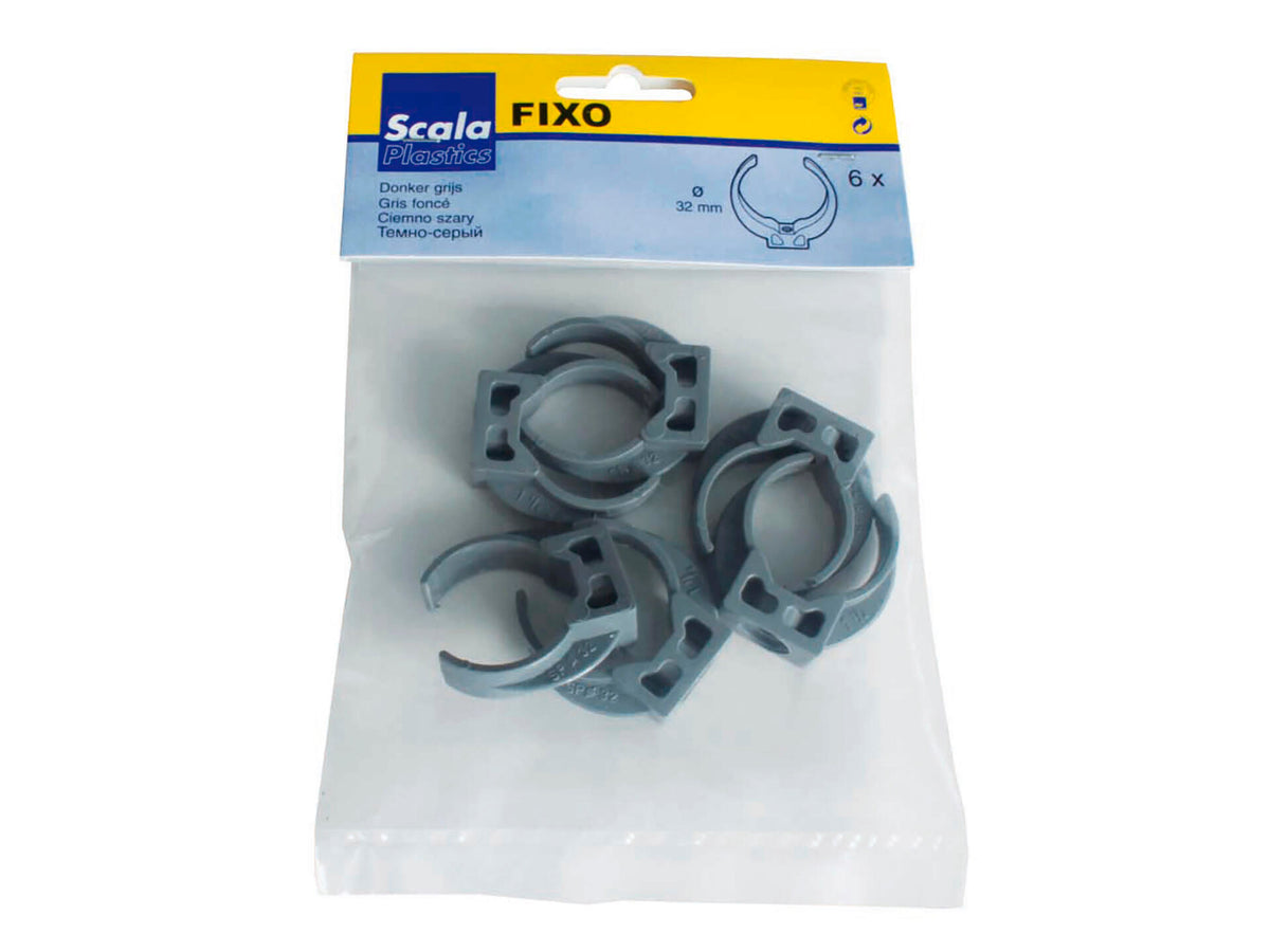 Scala Fixo 32mm donkergrijs 6 stuks