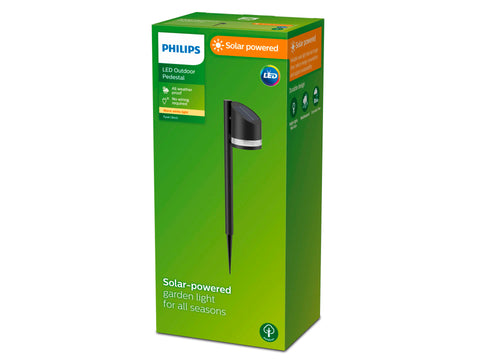 Philips Fyve LED tuinpaal op spies solar 1,5W zwart