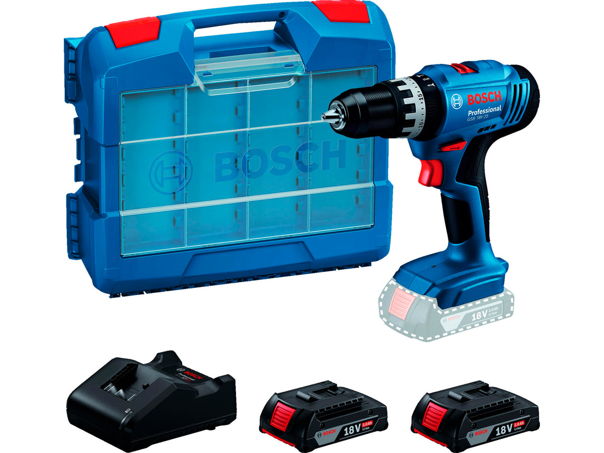 Bosch Professional GSB18V-25 accu klopboorschroefmachine 18V Li-Ion + 2 accu's + lader