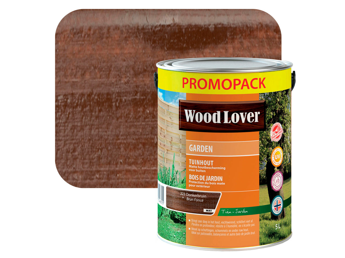 Wood Lover Garden houtbeits 5l donkerbruin #223