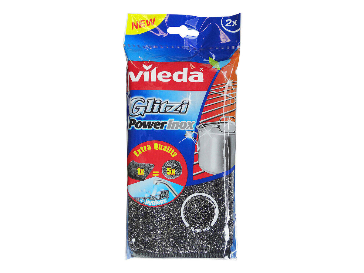 Vileda Glitzi Power Inox métalen prop 2x11 cm 2 stuks